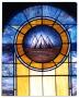 Thumbnail image of item number 1 in: '[Stained Glass Window Pane of Military Tents]'.