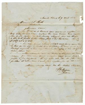 Primary view of object titled '[Letter from V. E. Maignan to Ferdinand Louis Huth, April 9, 1856]'.