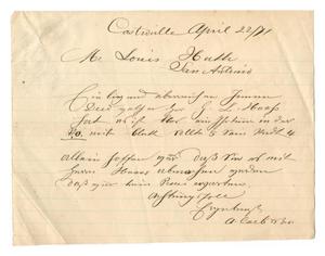[Letter from A. Carli & Bro. to Ferdinand Louis Huth, April 22, 1871]