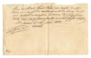 [Receipt for 13 francs, 30 cents paid to Arnold, April 30, 1844]