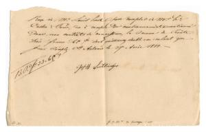 [Receipt for 33 francs, 65 cents paid to Joseff Lutlinger, April 27, 1844]