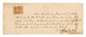 [Receipt for $156.90 and a six shooter worth $18, June 2, 1866]