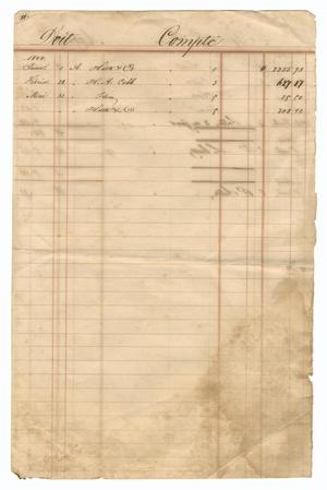 Primary view of object titled '[Balance sheet showing financial transactions, January 1844 to December 1846]'.