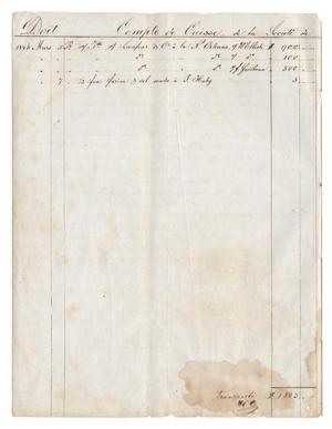 [Balance sheets showing financial transactions, March 1846 to September 1846, with note from Henri Castro]