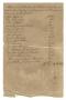 Thumbnail image of item number 1 in: '[Document listing payments received from colonists toward their passage from Galveston to Port Lavaca]'.