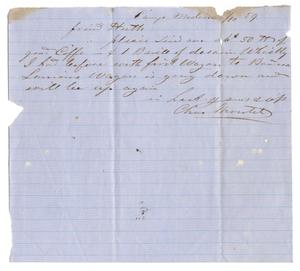 Primary view of object titled '[Letter from Charles de Montel, January 1, 1859]'.