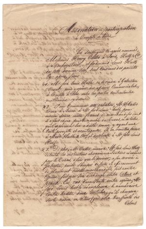 [Document describing an agreement between Henri Castro, Ferdinand Louis Huth, and Huth & Co., October 5, 1843]