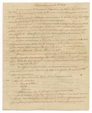 Primary view of object titled '[Document for Ferdinand Louis Huth from Henri Castro, October 27, 1843]'.