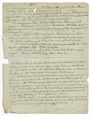 Primary view of object titled '[Contract between Huth and Castro, November 20, 1844]'.
