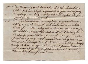 Primary view of object titled '[Document authorizing Louis Huth to act as need for the benefit of the colonists of Castroville]'.
