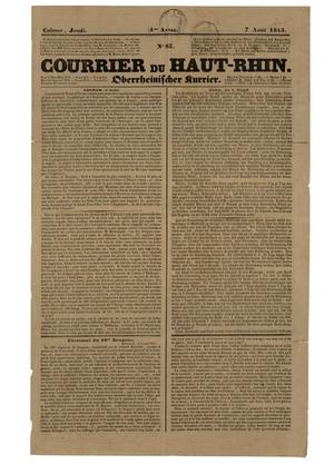 Courrier du Haut-Rhin. 4ne Année, No. 65, August 7, 1845