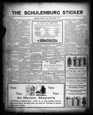 Primary view of object titled 'The Schulenburg Sticker (Schulenburg, Tex.), Vol. 23, No. 10, Ed. 1 Friday, December 1, 1916'.