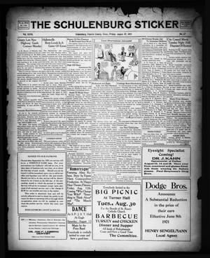 The Schulenburg Sticker (Schulenburg, Tex.), Vol. 27, No. 47, Ed. 1 Friday, August 12, 1921