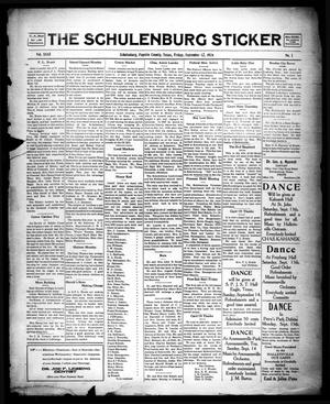 Primary view of object titled 'The Schulenburg Sticker (Schulenburg, Tex.), Vol. 31, No. 1, Ed. 1 Friday, September 12, 1924'.