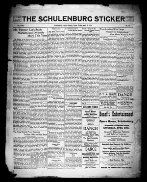 Primary view of object titled 'The Schulenburg Sticker (Schulenburg, Tex.), Vol. 32, No. 31, Ed. 1 Friday, April 9, 1926'.