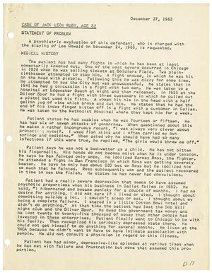 Primary view of object titled '[Psychiatric Evaluation of Jack Ruby - December 17, 1963]'.