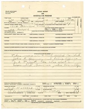 [Arrest Report on Lee Harvey Oswald, November 22, 1963]