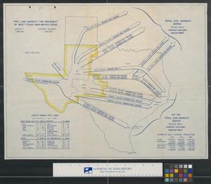 Primary view of object titled '[Map of] Pipe line capacity for movement of West Texas - New Mexico crude.'.