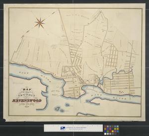 Primary view of object titled 'Map of the villages of Astoria (late Hallett's Cove) & Ravenswood, Long Island'.