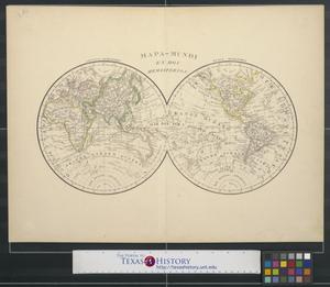 Primary view of object titled 'Mapa-Mundi en dos hemisferios.'.