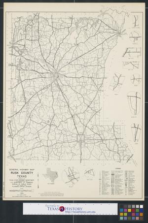 General highway map Rusk County Texas