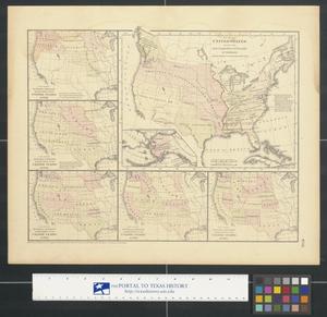 Primary view of object titled 'Map of the United States showing the area, acquisition, & transfer of territory.'.