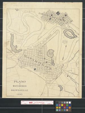 Primary view of object titled 'Plano de Matamoros y Brownsville'.