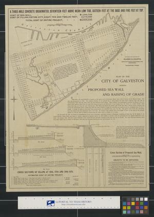 Primary view of object titled 'Plan of the city of Galveston showing proposed sea wall and raising of grade.'.