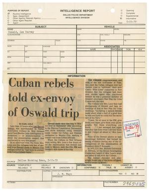 Primary view of object titled '[Intelligence Report - Dallas Morning News Clipping, May 10, 1979]'.