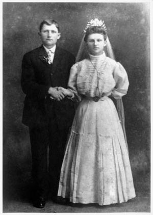 Primary view of object titled '[Wedding portrait of Louis J. Maresh and Louise Mary Zapalac]'.
