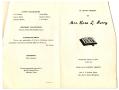 Pamphlet: [Funeral Program for Rosa Lee Berry, March 31, 1982]