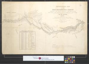Primary view of object titled 'Topographical map of the road from Missouri to Oregon : commencing at the mouth of the Kansas in the Missouri River and ending at the mouth of the Wallah Wallah in the Columbia [Sheet 1].'.