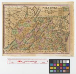 Primary view of object titled 'Virginia and Maryland with their latest improvements and the roads to the springs.'.