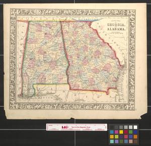 Primary view of object titled 'County map of Georgia, and Alabama.'.