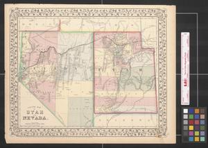 Primary view of object titled 'County Map of Utah and Nevada.'.