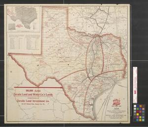 The M K and T sectional map of Texas traversed by the Missouri, Kansas & Texas Railway showing the crops adapted to each section, with the elevation and annual rainfall.
