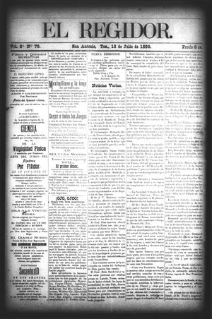 El Regidor. (San Antonio, Tex.), Vol. 2, No. 76, Ed. 1 Saturday, July 12, 1890