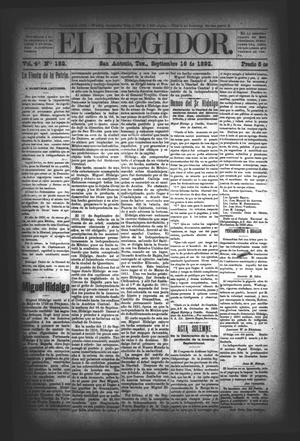 El Regidor. (San Antonio, Tex.), Vol. 4, No. 182, Ed. 1 Friday, September 16, 1892