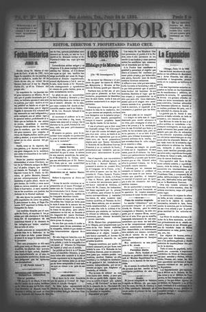 El Regidor. (San Antonio, Tex.), Vol. 5, No. 221, Ed. 1 Saturday, June 24, 1893