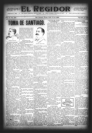 El Regidor. (San Antonio, Tex.), Vol. 11, No. 473, Ed. 1 Thursday, July 21, 1898