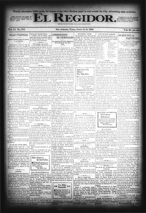 El Regidor. (San Antonio, Tex.), Vol. 12, No. 513, Ed. 1 Thursday, June 22, 1899