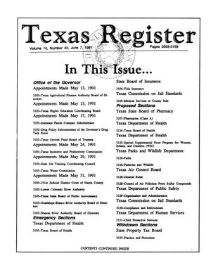 Texas Register, Volume 16, Number 43, Pages 3093-3159, June 7, 1991