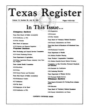 Texas Register, Volume 16, Number 56, Pages 4105-4192, July 30, 1991