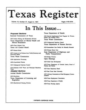 Texas Register, Volume 16, Number 57, Pages 4193-4244, August 2, 1991