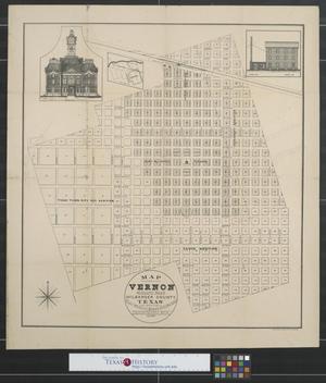 Map of Vernon, county seat of Wilbarger County Texas : On the line of the Fort Worth and Denver City Railway, Texas Panhandle route.