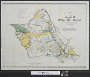 Primary view of object titled 'Oahu, Hawaiian Islands : From trigonometrical surveys by W.D. Alexander, C.J. Lyons, J.F. Brown, M. D. Monsarrat and Wm. Webster .'.