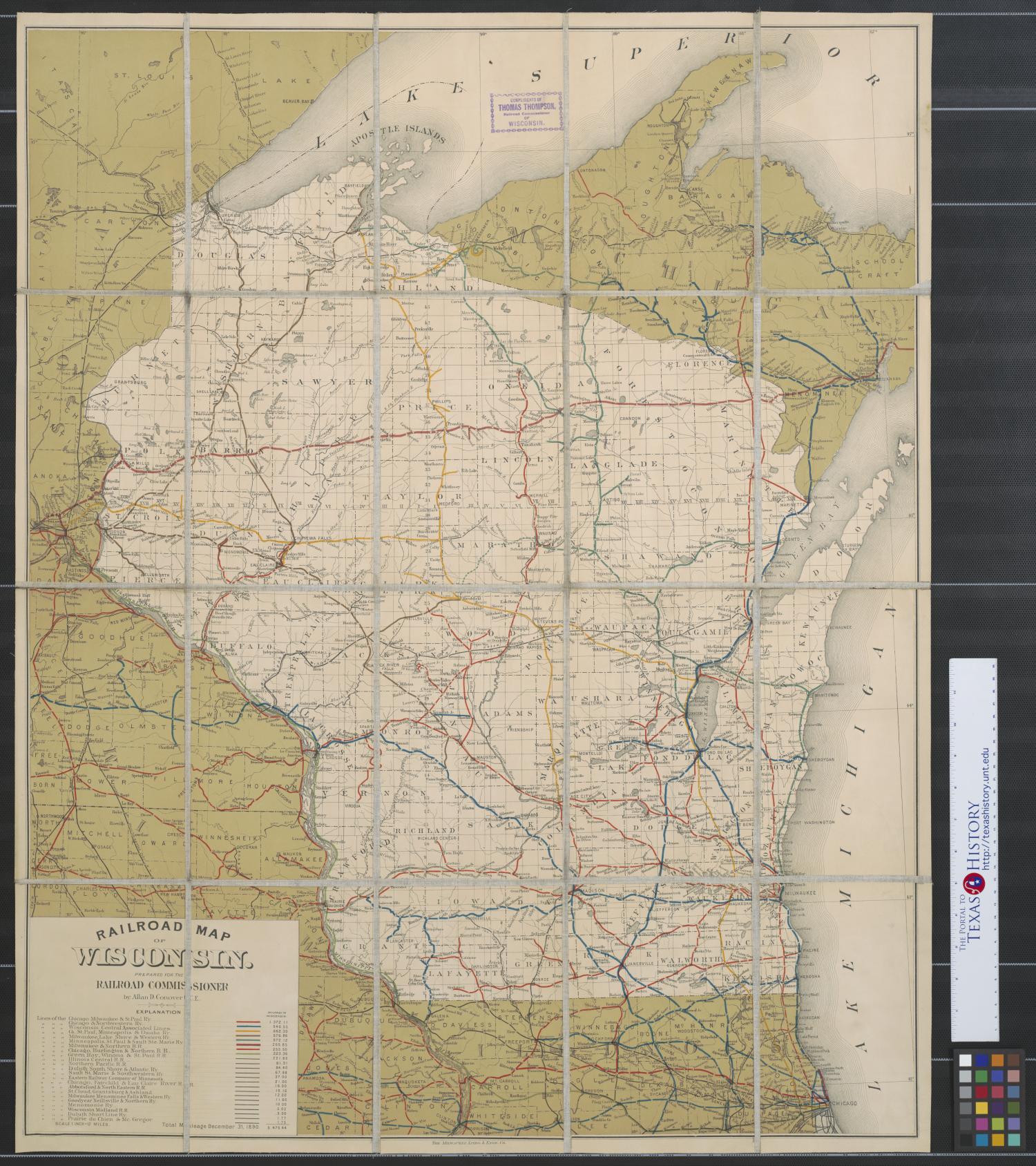 Railroad map of Wisconsin : prepared for the Railroad Commissioner.
                                                
                                                    [Sequence #]: 1 of 2
                                                
