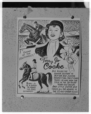 Primary view of object titled '[Poster of Terry Jo Cocke]'.