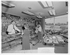 [Customers inside Lammes Candy Store]