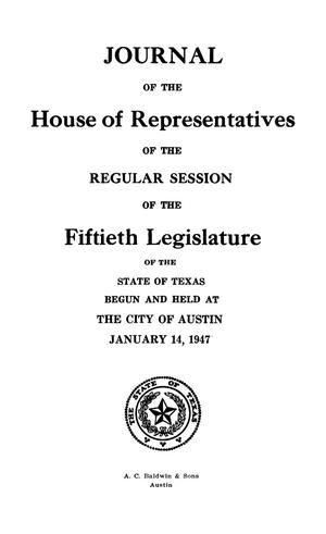 Primary view of object titled 'Journal of the House of Representatives of the Regular Session of the Fiftieth Legislature of the State of Texas, Volume 2'.
